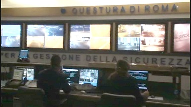 Sala operativa Questura di Roma
